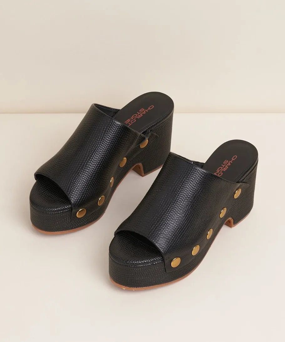 Outlet Ellery In Black Stud Women Platforms