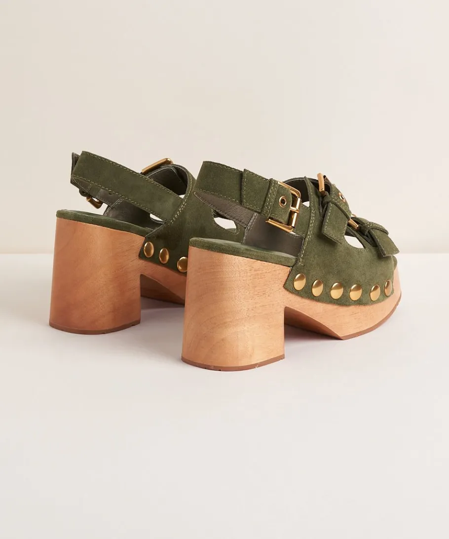 Best Lino In Khaki Women Clogs