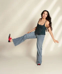 Outlet Mable In Begonia Black Women Flats