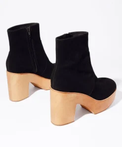 New Paz In Black Suede Women Clogs