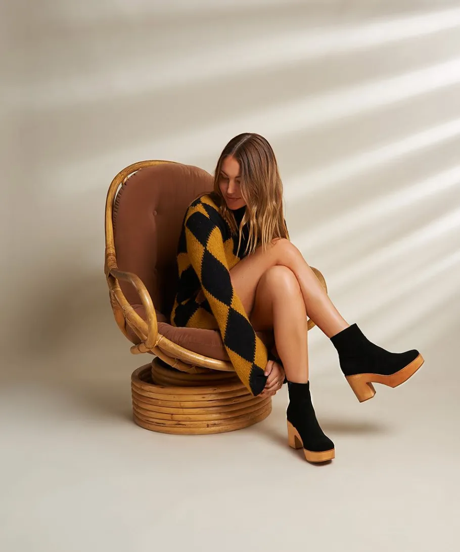 Best Paz In Black Suede Women Platforms