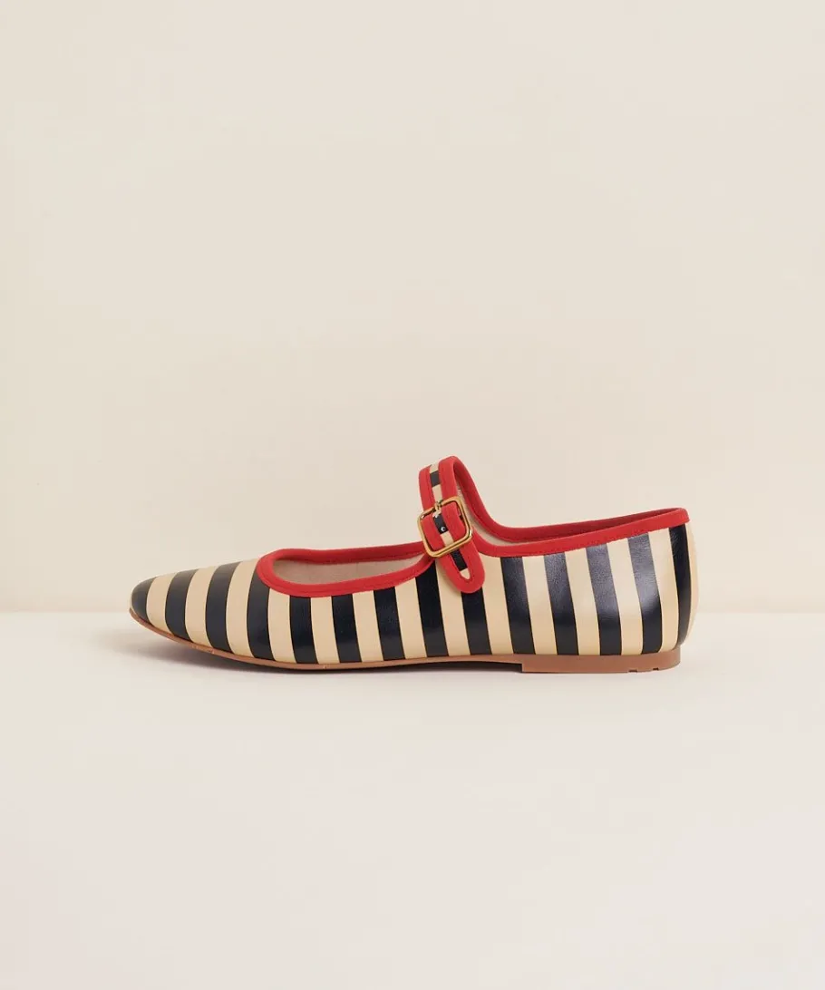 Discount Raleigh In Black Stripe Women Flats