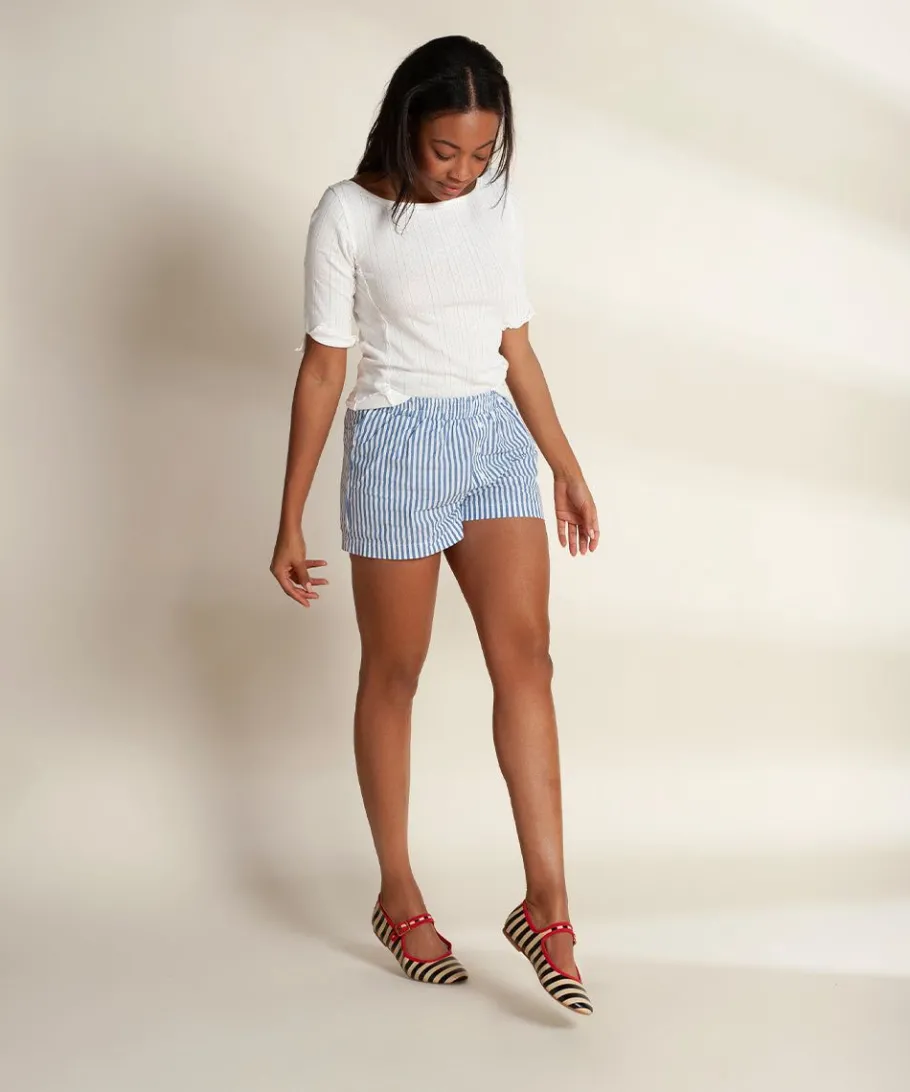 Discount Raleigh In Black Stripe Women Flats